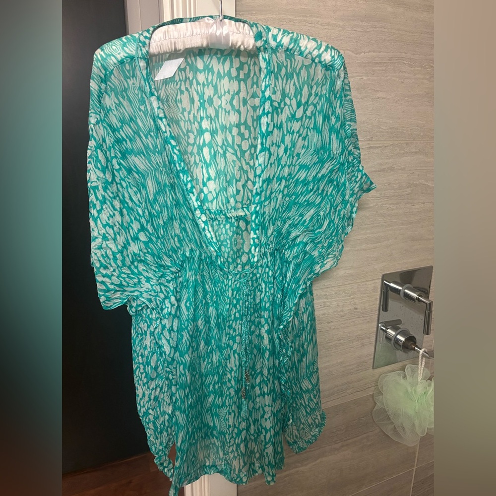 Teal Patterned Women's Cover-Up
